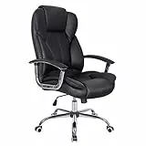 SONGMICS Silla de Oficina, Silla de Escritorio, Silla de Juego con Reposabrazos, Silla de Ordenador, Silla Ejecutiva, Altura Ajustable , para Estudio, Negro Tinta OBG57B