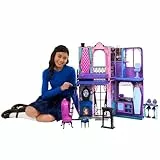Monster High Hotel Buuuutique Casa de muñecas, conjunto de juego plegable con sorpresas espeluznantes en cada habitación y más de 13 piezas, incluidos muebles y accesorios, JBF16