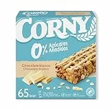 Corny Barritas de Cereales 0% Azúcares Añadidos de Chocolate Blanco- Pack de 6x20gr
