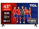 TCL 43V5C - Smart QLED Full HD de 43' Direct LED TV con Android TV y HDR - Compatible con Google Cast y Google Home, diseño Delgado
