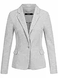 VERO MODA Vmjulia LS Blazer Dnm Noos, Chaqueta de Traje Mujer, Gris (Light Grey Melange Light Melange), 42 (Talla del Fabricante: 40)