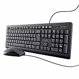 Trust Taro Pack Teclado y Ratón con Cable - Disposición QWERTY Español, Cable de 1.8m, Conexión USB, Teclado Resistente a los Vertidos, Windows, Mac, PC, Ordenador Portátil, Negro