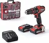 Einhell taladro atornillador percutor con batería TE-CD 18/40 Li-i +64 Power X-Change (iones de litio, 18 V, 40 Nm, electr. velocidad, máx. 24000 rpm, incl. 2x 2,0 Ah baterías, cargador y accesorios)