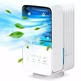 OMISOON Aire Acondicionado Portatil, 4 en 1 Enfriador de Aire, oscilación de 120°, 700 ml, 3 Velocidades de Ventilador, 2 Modos de Nebulización, Adecuado para Hogar, Oficina