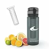 Daikoku - Botella Deportiva de Agua 1L | Libre de BPA | A Prueba de Fugas | Ergonómica y Resistente a Impactos | Ideal para Deportes y Aire Libre | Gris | 1 Litro