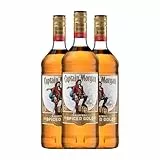 Ron Captain Morgan Spiced Gold Botella Misil 1 L (Caja de 3 Botella Misil de 1 L)