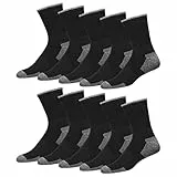 SOXCO Calcetines de Hombre en Algodón – Pack de 10 Pares Tipo Crew para Uso Diario (EU 39-42, Negro)