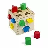 Melissa & Doug Cubo para Clasificar Formas, Juguete Educativo para Niños, Clasificador De Formas para Niños, Juguete de Madera, Juguetes de Desarrollo, Montessori, 2+, Regalo para Niños o Niñas
