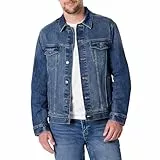 Amazon Essentials Chaqueta Vaquera de Corte Estándar con Poca Elasticidad Hombre, Piedra Lavado Medio, L