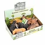 ZANIMO & CO - Pack de 12 Figuras de Animales Salvajes - 030336PA - Multicolor - Plástico - para Coleccionar - para Niños - Realistas - Miniatura - Surtido de Animales - A Partir de 3 años