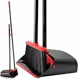 TreeLen Broom and Dustpan Set for Home,Upright Broom and Dustpan Combo Sweep Set…