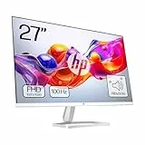 HP 527sa- Monitor de 27' FHD con Altavoces Integrados (1920x1080, IPS, 100 Hz, 5ms, 99% sRGB, 300 Nits, contraste 1500:1) Blanco con Soporte Plateado