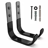 SunVFaFa 10cm Ganchos Pared, Resistentes para Garaje, Ganchos para Colgar Almacenamiento, en J Soporte Herramientas Pared Multiusos, Ganchos para Colgadores para Equipo Deportivo (2 Piezas, 25 kg)