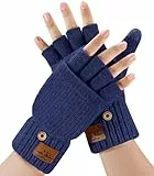 Guantes de Invierno para Hombres Mujeres - Guantes Térmicos sin Dedos,Mitones de Invierno de Alpaca,Manoplas sin Dedos con Pantalla Táctil y Puños Elásticos,Regalo Ideal para Hombres y Mujeres