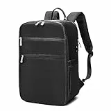 RuoSien Mochila para Avion 40x20x25, Maleta de Cabina Bolsa de Viaje Aplicar para Mochila Ryanair con Orificio de Carga USB y Bolsillo Antirrobo (Noche Oscura)