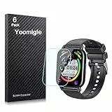 Yoomigle 6 Unidades Protector de Pantalla Compatible con WeurGhy Y6 1,85' Smartwatch HD Claro Suave Protectors Compatible con Poounur Y6 1.85 Pulgadas Reloj Flexible Película de TPU No Vidrio