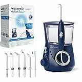 Waterpik Ultra Irrigador Dental de Sobremesa Profesional con Agua a Presión y Sistema Avanzado de Control de Presión con 10 Posiciones con 7 Boquillas, Eliminación de Placa Dental, Azul (WP-663UK-EU)