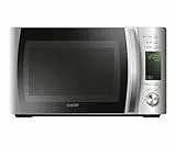 Candy X-Range CMXG20DS, Microondas con Grill Rack, 20L, 700W, 5 Niveles de Potencia, Digital, 40 Programas, Bloqueo Seguridad, Plato 25,5CM, Express Cooking, Temporizador, App simply-Fi, Inox