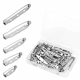 50uds Alfileres para Broches para Manualidades, 5 Tamaños Alfileres para Manualidades Metal Imperdibles para Hacer Joyas Insignias Etiquetas con Nombre Tachuelas para Corbatas Barras Citación