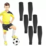 3 Pares de Calcetines de Fútbol para Niños, Deportivos, Negros, Transpirables y Elásticos, Adecuados para Entrenamiento