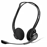 Logitech 960 Auriculares con Cable, Sonido Estéreo con Micrófono con Supresión de Ruido, USB, Peso Ligero, Controles Integrados en el Cable, PC/Mac/Portátil , Negro
