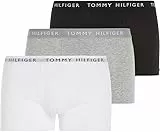 Tommy Hilfiger 3p Trunk Um0um02203, Boxer Hombre, Multicolor (White/Heather Grey/White/Black), M