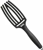 Olivia Garden Fingerbrush Care Iconic - Talla Media - Negro - Cepillo para el Cabello con Cerdas de Nylon Dobles para un Desenredado Suave y Cabello Saludable