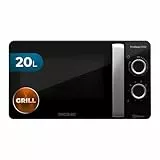 Cecotec Microondas de 20 Litros ProClean 3150. 700W con 6 Niveles, Grill 800 W, Revestimiento Ready2Clean para mejor Limpieza, Tecnología 3DWave, Temporizador, Efecto Espejo