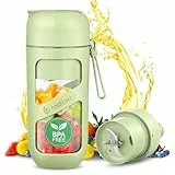 AMZCHEF Batidora de Vaso Portatil - Mini Batidora al Vacío para Batidos y Smoothies - Gran Poder de Corte con 10 Cuchillas - Licuadora Portatil para Deportes, Viajes, Senderismo (Tipo-C, Libre de BPA)