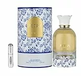 Perfume Petra Eau de Parfum 100ml, Perfume Árabe Unisex de Larga Duración, Incluye Atomizador Recargable 5 ml, Fragancia árabe floral frutal gourmand con ciruela, coco, praliné y vainilla (Petra)