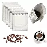 Filtros de Café de Papel, Bolsa de café del goteo 50 Piezas, Bolsa de café portátil para Colgar en la Oreja, Colgante de Papel de Filtro de Café, Filtro Café para Camping, Viaje, Oficina