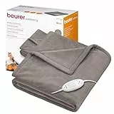 Beurer HD 75 Manta eléctrica, acogedora manta térmica con 6 ajustes de temperatura, sistema de seguridad y desconexión automática, lavable a máquina, color topo, 180 x 130 cm