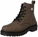 Tommy Jeans Botas bajas Hombre Leather Lace Up con cordones, Marrón (Velvet Brown), 44 EU