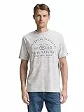 TOM TAILOR 1045625 Camiseta, 37301-Tarmac Grey White Injected, M Hombres