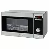 Teka Independiente MWE 230 G - Microondas 23 Litros con Grill, 5 Niveles y Potencia 800W/1000W, Color Acero y Cristal Negro