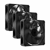 CORSAIR RS120 MAX 120 mm PWM Ventiladores Grueso – Alta Presión Estática – Fabricación en Polímero de Cristal Líquido – Paquete Triple – Negro