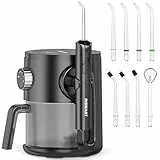 INSMART Irrigador dental profesional para dientes, encías, aparatos ortopédicos, 10 niveles de presión, 8 puntas de chorro de agua para la familia, irrigador dental eléctrico de agua de 600 ml para