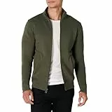 Amazon Essentials Sudadera de Forro Polar con Cuello Perkins y Cremallera Completa Hombre, Verde Oliva Mezcla, M