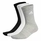 adidas Unisex adulto Cushioned Crew Socks 3 Pairs, Medium Grey Heather / White / Black, 8.5-10