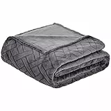 Amazon Basics Manta arrullo de forro polar con relieve, color gris, 220 x 240 cm