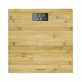 Cecotec Báscula de baño digital Surface Precision 9300 Healthy. Plataforma de bambú (eco-friendly), Pantalla LCD, Capacidad máxima de 180kgr, Lista para usar, Cinta métrica