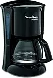 Moulinex Principio FG1528 - Cafetera de filtro 600 W de 0.6 L con función Auto-off y sistema antigoteo, plástico, color negro