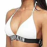 Calvin Klein Mujer Parte Superior de Bikini de Triángulo con Relleno, Blanco (PVH Classic White), M