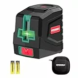 HYCHIKA Nivel Laser Verde, Horizontal y Vertical Nivel Láser Autonivelante, Láser de Línea con Bolsa de Lona y 2 Baterías AA, para Decoración del Hogar, Bricolaje