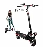 PLAYBIK Patinete Electrico Adulto Potente Plegable Scooter -Autonomía de 31 Millas,48V 15AH Gran Autonomía, Ruedas 10' Todoterreno, IP54，Doble Frenos de Disco,Regalos Adultos y Jóvenes Durante Fiestas