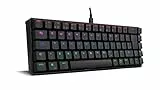 Ozone Gaming OZTACTICALSP Mini Teclado Gaming Tactical, Mecánico sin Teclado numérico, Bluetooth, Switches Outemu Red, Iluminación LED RGB, Silencioso, Layout Español, Negro