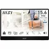 MSI Pro MP161 E2U Monitor portátil Full HD de 15,6', Panel IPS 1920 x 1080, 60 Hz, Pantalla Agradable a la Vista (PC, portátil, móvil), Altavoces, chasis y Soporte, Mini-HDMI 2.0b, 2 x USB Type-C