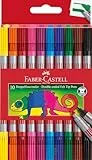 Faber-Castell 151110 - Paquete de 10 Rotuladores de Colores con 2 Puntas - Fina y Gruesa