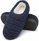 Mishansha Zapatillas de Estar por Casa Hombre Mujer Zapatos de Casa Invierno Cálido con Memory Foam Pantuflas Cómodas Antideslizante para Exterior e Interior, Azul Vaquero, 42/43 EU