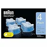Braun - Pack de 4 recambios de líquido limpiador para el sistema Clean & Renew - CCR4